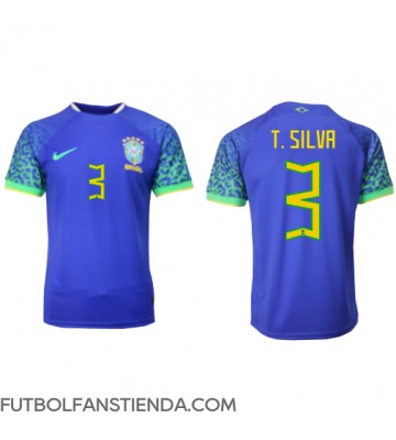 Brasil Thiago Silva #3 Segunda Equipación Mundial 2022 Manga Corta
